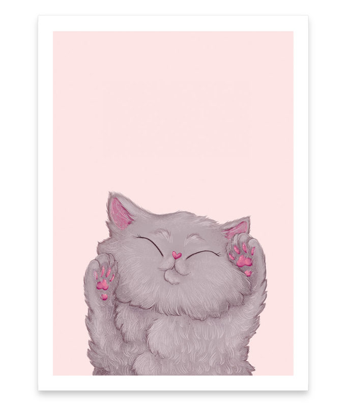 Une affiche d'une adorable petit chaton qui vous fera ronronner de bonheur