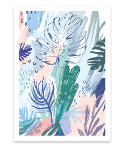 Cactus jungle, une affiche colorée de plantes tropicales et cactus
