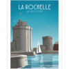 Une affiche vintage des fameuses tours du vieux port de La Rochelle