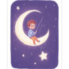 Une affiche pour enfant d'un petit prince dans la lune pêchant des étoiles