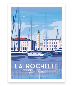 Une affiche vintage du quai Valin de La Rochelle